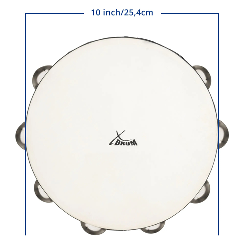 XDrum TMF10-BK 10" Tambourine with Skin
