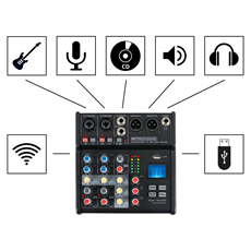 Pronomic B-403 Mini Mixer with Bluetooth® and USB Recording