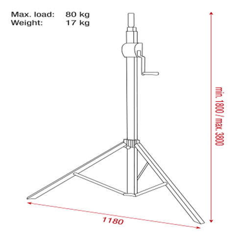 Showgear Basic 3800 Wind up stand